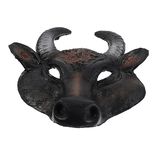 Ipetboom Tiermaske Bull Halbmaske für Halloween Karneval und Kostümpartys Einzigartige PU Maske für Cosplay und Maskerade Atmungsaktiv und für Festlichkeiten von Ipetboom