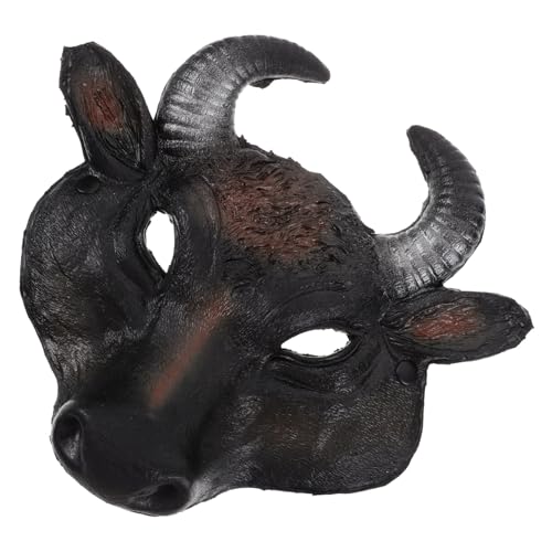 Ipetboom Tiermaske Bull Maske Halloween Kostüm für Cosplay und Partys Realistische PU Maske für Karneval und Einzigartige Gesichtsbedeckung für Erwachsene von Ipetboom