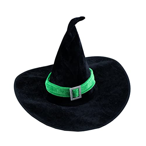 Ipetboom Velour Hexenhut Damen Halloween Kostüm Accessoire Schwarz Party Karneval Karnevalszubehör Zufällige Farbe von Ipetboom