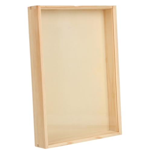 Ipetboom Vintage Holz Rahmen Display Vitrine Schmetterlinge Insekten Aufbewahrungsbox mit Acrylglas Großer Stauraum Tragbar für Pflanzen und Präparate Dekorative Wand Tischvitrine von Ipetboom