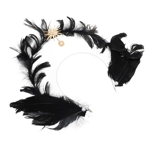 Ipetboom Vintage Lolita Plume Headband Damen Haarschmuck Halloween Kopfschmuck Eleganter Schwarzer Federkranz für Fasching und Themenpartys Ipetboom Vintage Lolita Plume Headband Damen Haarschmuck Halloween Kopfschmuck Eleganter Schwarzer Federkranz für Fasching und Themenpartys von Ipetboom
