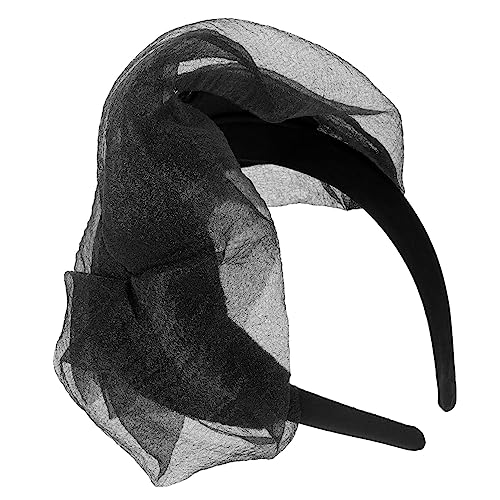 Ipetboom Vintage-stirnband Festival Party Stirnbänder -stirnband Für Damen Cosplay-kopfschmuck Haarschmuck Für Damen Karneval Kopfschmuck Fascinator -kopfschmuck Stoff Schwarz von Ipetboom