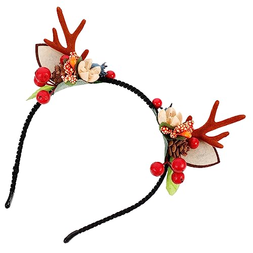 Ipetboom Weihnachtsgeweih Haarreif Festliches Stirnband für Cosplay und Partys Weihnachtskostüm Zubehör Universelles Design für Erwachsene und Anwendung für Fotos von Ipetboom