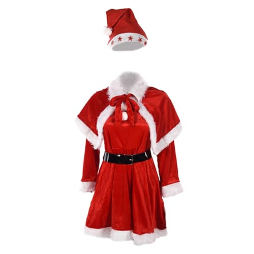 Ipetboom Weihnachtskostüm Damen Santa Claus Weiches Hautfreundliches Material Bequemes Weihnachtskleid für Festliche Partys und Bühnenauftritte Perfektes Xmas Outfit Ipetboom Weihnachtskostüm Damen Santa Claus Weiches Hautfreundliches Material Bequemes Weihnachtskleid für Festliche Partys und Bühnenauftritte Perfektes Xmas Outfit von Ipetboom