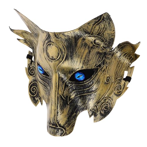 Ipetboom Wolf Cosplay Maske für Halloween Handgefertigte Tiermaske für Kostümpartys Cosplay Outdoor Spiele Gruselige Wolf Maske für Schaurige von Ipetboom