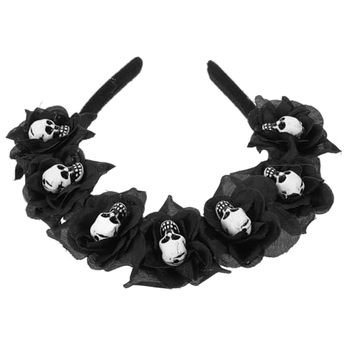 Ipetboom -stirnband Halloween-schädel-stirnband Halloween Stirnband Frauen Halloween -kopfbedeckung Dame Halloween-kopfbedeckung Gotisch Die Funkelnd Stoff Black von Ipetboom