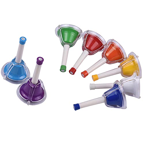 Irfora 8 Hinweis Diatonic Metal Bell Bunte Handbell Hand Percussion Bells Kit Musical Toy für Kinder Kinder für Musikalisches Lernen von Irfora
