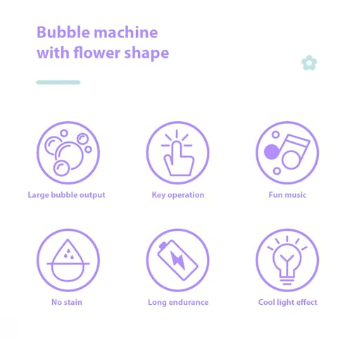 Irfora Bubble Machine mit Soundlampe Vertikaler Blasenhersteller für Geburtstag Im Freien Hochzeitsfeier Wieder Auflösbare Sonnenblumenform Automatisch Bubble Machine (Gelb) von Irfora