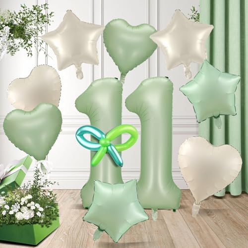 Iridsmole 【11 Geburtstag Dekorationen】 Grün Luftballons Zahl 11 13 Stück Ballon Set Jungen Mädchen Uni Kinder Aluminium Geburtstag Anlass Uni Erwachsene Iridsmole 【11 Geburtstag Dekorationen】 Grün Luftballons Zahl 11 13 Stück Ballon Set Jungen Mädchen Uni Kinder Aluminium Geburtstag Anlass Uni Erwachsene von Iridsmole