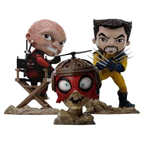 Iron Studios Sammlerstatue, Kunstmaßstab, 1/10 Deadpool und Wolverine, Set (unmaskiert), Minico PVC-Harz, mehrfarbig, 14 cm von Iron Studios