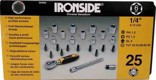 IRONSIDE Steckschlüsselsatz 1/4  (6.3 mm) 244002 von Ironside