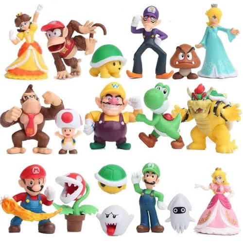 Isaneihas 12 Stück/Set Mario Figuren Spielzeug - Mario & Luigi Figuren - Yoshi & Mario Bros Actionfiguren (5.1 cm B Style) von Isaneihas