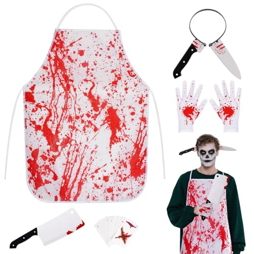 Ishua 5-teiliges Metzger-Kostüm-Set – Halloween-Kostüme, Zubehör, Unisex für gruselige Halloween-Kostüme für Erwachsene Ishua 5-teiliges Metzger-Kostüm-Set – Halloween-Kostüme, Zubehör, Unisex für gruselige Halloween-Kostüme für Erwachsene von Ishua