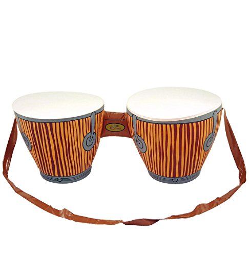 Islander Fashions aufblasbare Bongo Drums mit Strap afrikanische Kost�m Dekoration Beach Party Fun One Size von Islander Fashions