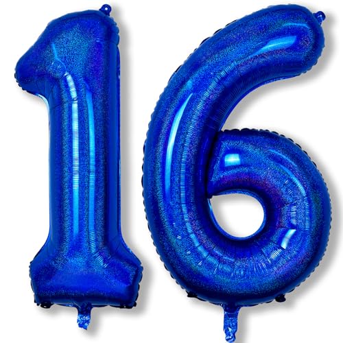 16. Geburtstag Zahlen Ballon für Jungen, Dunkelblau Navy Blau Große Folienballon, 40 Zoll Marineblau Zahl 16 Luftballon für Mädchen 16 Jahre Geburtstagdeko Jubiläum Party Dekoration, Fliegt mit Helium 16. Geburtstag Zahlen Ballon für Jungen, Dunkelblau Navy Blau Große Folienballon, 40 Zoll Marineblau Zahl 16 Luftballon für Mädchen 16 Jahre Geburtstagdeko Jubiläum Party Dekoration, Fliegt mit Helium von Isndare