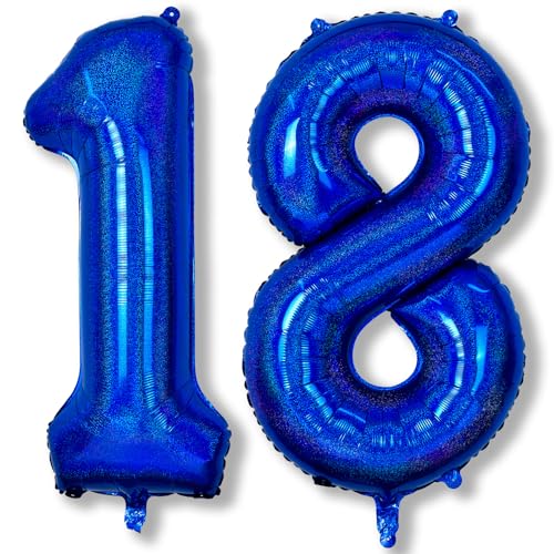 18. Geburtstag Luftballons Deko für Jungen, 40 Zoll Helium Marineblau Zahlen 18 Ballon Geburtstagdeko, XXl Navy Blau Dunkelblau Zahl Luftballon für 18 Jare Geburtstag Herren Jubiläum Party Dekoration von Isndare