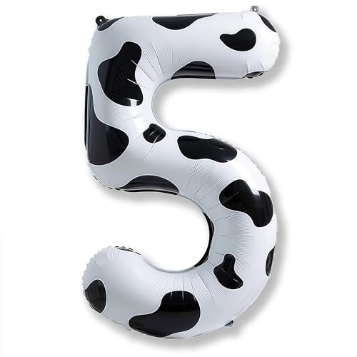 40 Zoll Zahl Luftballon 5 Deko, Kuh Druck Riesen Folienballons, Helium Zahlen 5 Ballon Jungen Geburtstagsdeko für Kinder Mädchen Bauernhof Tierthema 5. Geburtstag Cowgirl Cowboy Party Deko 40 Zoll Zahl Luftballon 5 Deko, Kuh Druck Riesen Folienballons, Helium Zahlen 5 Ballon Jungen Geburtstagsdeko für Kinder Mädchen Bauernhof Tierthema 5. Geburtstag Cowgirl Cowboy Party Deko von Isndare