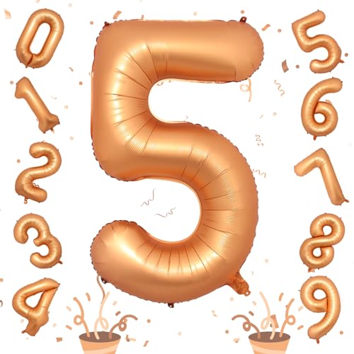 5. Geburtstag Zahlen Ballon Deko für Mädchen, Große Folienballon 0–9 Set Zahlenluftballons, 40 Zoll Orange Zahl 5 Luftballon für Jungen Geburtstagdeko Frau Jubiläum Party Dekoration, Fliegt mit Helium 5. Geburtstag Zahlen Ballon Deko für Mädchen, Große Folienballon 0–9 Set Zahlenluftballons, 40 Zoll Orange Zahl 5 Luftballon für Jungen Geburtstagdeko Frau Jubiläum Party Dekoration, Fliegt mit Helium von Isndare
