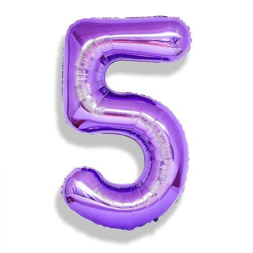 5. Geburtstag Zahlen Ballon für Mädchen, Große Folienballon 0–9 Zahlenluftballons Geburtstagsdeko, 40'' Lila Zahl 5 Luftballon für Kinder Geburtstag Party Frau Jubiläum Party Deko, Fliegt mit Helium 5. Geburtstag Zahlen Ballon für Mädchen, Große Folienballon 0–9 Zahlenluftballons Geburtstagsdeko, 40'' Lila Zahl 5 Luftballon für Kinder Geburtstag Party Frau Jubiläum Party Deko, Fliegt mit Helium von Isndare