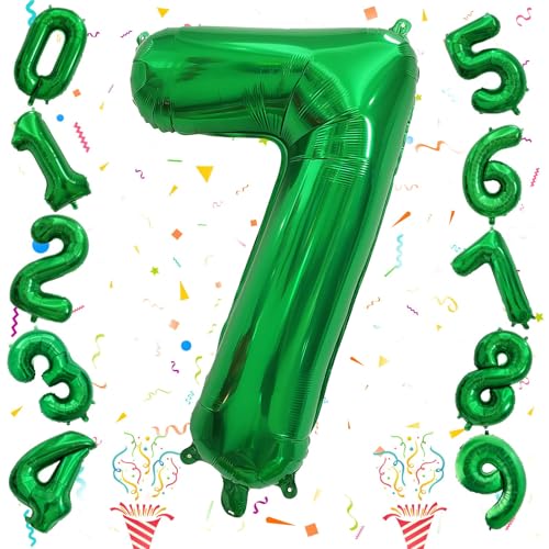 7. Geburtstag Luftballons Deko für Jungen, 40 Zoll 0–9 Set Helium Grün Zahlen Ballon, Große Dunkelgrün 7 Zahl Luftballon für Mädchen Kinder Geburtstag Party Frauen Dino Jungle Party Dekoration 7. Geburtstag Luftballons Deko für Jungen, 40 Zoll 0–9 Set Helium Grün Zahlen Ballon, Große Dunkelgrün 7 Zahl Luftballon für Mädchen Kinder Geburtstag Party Frauen Dino Jungle Party Dekoration von Isndare