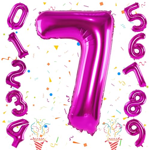 7. Geburtstag Pink Luftballons Deko für, 40 Zoll 0–9 Zahlen Ballon, Riesen Perl Rosa Krone 7 Zahl Luftballons für Mädchen Kinder Geburtstag Party Frauen Jubiläum Party Dekoration, Fliegt mit Helium 7. Geburtstag Pink Luftballons Deko für, 40 Zoll 0–9 Zahlen Ballon, Riesen Perl Rosa Krone 7 Zahl Luftballons für Mädchen Kinder Geburtstag Party Frauen Jubiläum Party Dekoration, Fliegt mit Helium von Isndare