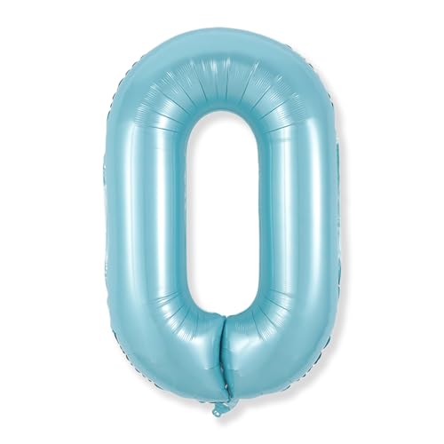 Ballon Zahlen 0 Blau, Große Folienballon Zahlen Luftballons 0 Geburtstagsdeko, 40 Zoll Mylar Perl Blau Luftballon Zahl 0 für Jungen Geburtstag Party Deko Jubiläum Party Dekoration, Fliegt mit Helium von Isndare