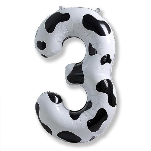 Bauernhof 3. Geburtstag Deko für Mädchen, Große Helium Kuh Druck Zahl 3 Luftballon Geburtstagsdeko, 40 Zoll Folienballons für Kinder Jungen 3. Bauernhof Tierthema Geburtstag Cowgirl Cowboy Party Deko Bauernhof 3. Geburtstag Deko für Mädchen, Große Helium Kuh Druck Zahl 3 Luftballon Geburtstagsdeko, 40 Zoll Folienballons für Kinder Jungen 3. Bauernhof Tierthema Geburtstag Cowgirl Cowboy Party Deko von Isndare