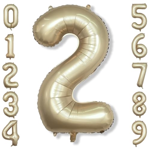 Geburtstag Zahlen Luftballon 2 Jahre, 40" Groß Champagner Gold Folienballon Zahl 2 für Mädchen, Metallic Hell Gold Helium Ballon 2. Geburtstagsdeko, Zahlenballon 2 zum Frau Mann Jubiläum Party Deko Geburtstag Zahlen Luftballon 2 Jahre, 40" Groß Champagner Gold Folienballon Zahl 2 für Mädchen, Metallic Hell Gold Helium Ballon 2. Geburtstagsdeko, Zahlenballon 2 zum Frau Mann Jubiläum Party Deko von Isndare
