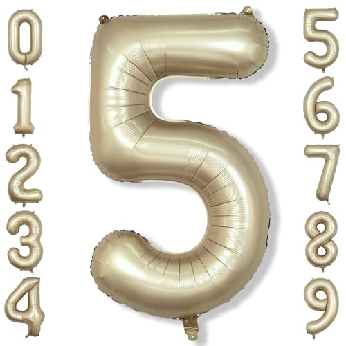Geburtstag Zahlen Luftballon 5 Jahre, 40" Groß Metallic Gold Folienballon Zahl 5 für Mädchen, 101cm Champagner Hell Gold Helium Ballon 5. Geburtstagsdeko, Zahlenballon 5 zum Frau Jubiläum Party Deko Geburtstag Zahlen Luftballon 5 Jahre, 40" Groß Metallic Gold Folienballon Zahl 5 für Mädchen, 101cm Champagner Hell Gold Helium Ballon 5. Geburtstagsdeko, Zahlenballon 5 zum Frau Jubiläum Party Deko von Isndare