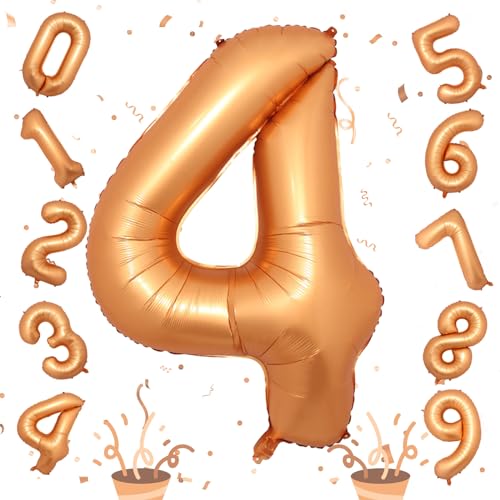 Große 4 Luftballon Zahl Deko für Kinder, 40 Zoll Orange Zahlen 4 Luftballon, Folienballon 0–9 Set für Mädchen Jungen 4. Geburtstag Party Deko Herren 4 Jubiläum Party Dekoration, Fliegt mit Helium Große 4 Luftballon Zahl Deko für Kinder, 40 Zoll Orange Zahlen 4 Luftballon, Folienballon 0–9 Set für Mädchen Jungen 4. Geburtstag Party Deko Herren 4 Jubiläum Party Dekoration, Fliegt mit Helium von Isndare