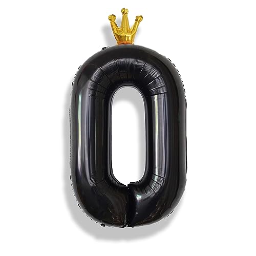 Luftballon 0 Zahl Deko für Mädchen, 40 Zoll Krone Schwarz Folienballon 0-9 Set, Große Zahlen Ballon für Jungen Geburtstag Party Babyparty Jahrestag Abschlussfeier Party Dekoration, Fliegt mit Helium Luftballon 0 Zahl Deko für Mädchen, 40 Zoll Krone Schwarz Folienballon 0-9 Set, Große Zahlen Ballon für Jungen Geburtstag Party Babyparty Jahrestag Abschlussfeier Party Dekoration, Fliegt mit Helium von Isndare