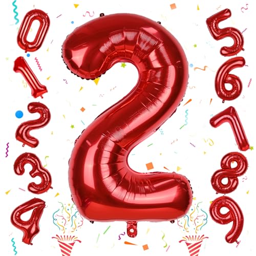 Luftballon 2. Geburtstag für Mädchen, Große Rot Zahlen Ballon 2, 40'' Zahl Luftballons Folienballon 0–9 für Jungen Geburtstag Party Deko Frauen Herren 2 Jubiläum Party Dekoration, Fliegt mit Helium Luftballon 2. Geburtstag für Mädchen, Große Rot Zahlen Ballon 2, 40'' Zahl Luftballons Folienballon 0–9 für Jungen Geburtstag Party Deko Frauen Herren 2 Jubiläum Party Dekoration, Fliegt mit Helium von Isndare