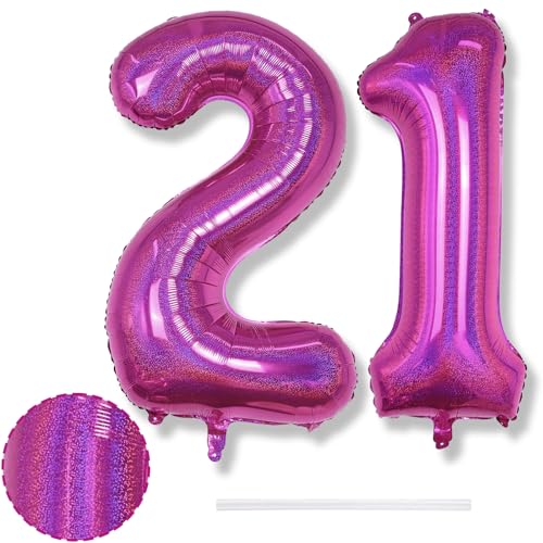 Luftballon 21. Geburtstag Deko für Frau, 40 Zoll Laser Rosa Helium Zahl 21 Luftballon Geburtstagsdeko, Riesen Folienballon Pink Zahlen 21 Ballon für Frauen Geburtstag Damen Jubiläum Party Dekoration Luftballon 21. Geburtstag Deko für Frau, 40 Zoll Laser Rosa Helium Zahl 21 Luftballon Geburtstagsdeko, Riesen Folienballon Pink Zahlen 21 Ballon für Frauen Geburtstag Damen Jubiläum Party Dekoration von Isndare