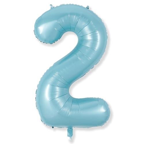 Luftballon Zahlen 2, Riesen Mylar Zahl Ballon 2 Pastell Blau Geburtstagdeko, 40 Zoll Folienballon für Kinder Jungen 2. Geburtstag Party Deko Frauen 2 Hochzeiten Jubiläum Dekoration, Fliegt mit Helium Luftballon Zahlen 2, Riesen Mylar Zahl Ballon 2 Pastell Blau Geburtstagdeko, 40 Zoll Folienballon für Kinder Jungen 2. Geburtstag Party Deko Frauen 2 Hochzeiten Jubiläum Dekoration, Fliegt mit Helium von Isndare