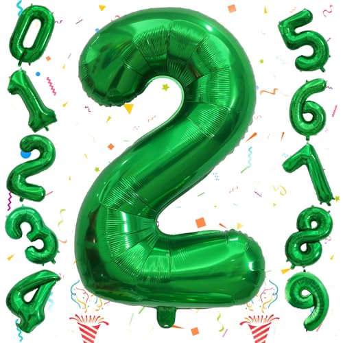 Luftballon Zahlen 2 Grün Geburtstagdeko, Dunkelgrün Riesen 2 Zahl Ballon, 40 Zoll Folienballon für Kinder Mädchen 2. Geburtstag Party Deko Herren Frau Dino Jungle Party Dekoration, Fliegt mit Helium Luftballon Zahlen 2 Grün Geburtstagdeko, Dunkelgrün Riesen 2 Zahl Ballon, 40 Zoll Folienballon für Kinder Mädchen 2. Geburtstag Party Deko Herren Frau Dino Jungle Party Dekoration, Fliegt mit Helium von Isndare
