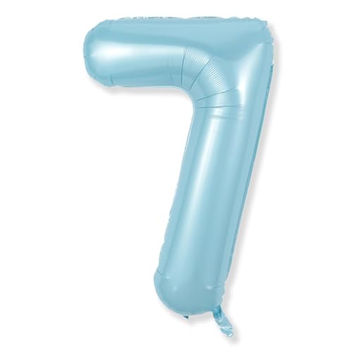 Luftballon Zahlen 7, Riesen Mylar Zahl Ballon 7 Pastell Blau Geburtstagdeko, 40 Zoll Folienballon für Kinder Jungen 7. Geburtstag Party Deko Frauen 7 Hochzeiten Jubiläum Dekoration, Fliegt mit Helium Luftballon Zahlen 7, Riesen Mylar Zahl Ballon 7 Pastell Blau Geburtstagdeko, 40 Zoll Folienballon für Kinder Jungen 7. Geburtstag Party Deko Frauen 7 Hochzeiten Jubiläum Dekoration, Fliegt mit Helium von Isndare