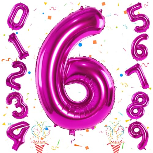 Perl Rosa Zahl Luftballon 6, Folienballon Riesen 0–9 Set, 40 Zoll Pink Krone 6 Zahlen Ballon für Mädchen Kinder 6. Geburtstag Party Deko Frau 60 Jubiläum Party Dekoration, Fliegt mit Helium Perl Rosa Zahl Luftballon 6, Folienballon Riesen 0–9 Set, 40 Zoll Pink Krone 6 Zahlen Ballon für Mädchen Kinder 6. Geburtstag Party Deko Frau 60 Jubiläum Party Dekoration, Fliegt mit Helium von Isndare
