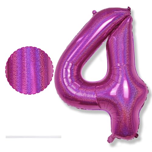 Riesen 4 Luftballons Zahl Laser Rosa, 40 Zoll Helium 4 Zahlenballon Folienballon 4 Jahre Geburtstagsdeko, XXL Zahlen 4 Ballons Laser Pink für Mädchen 4. Geburtstag Deko Frau Jubiläum Party Dekoration Riesen 4 Luftballons Zahl Laser Rosa, 40 Zoll Helium 4 Zahlenballon Folienballon 4 Jahre Geburtstagsdeko, XXL Zahlen 4 Ballons Laser Pink für Mädchen 4. Geburtstag Deko Frau Jubiläum Party Dekoration von Isndare