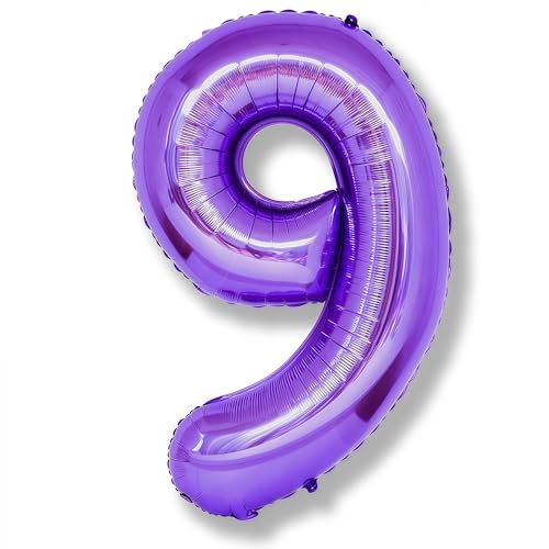 Riesen Luftballon Zahl 9, 40 Zoll Lila Mylar 9 Luftballon Deko, Folienballon Geburtstagsdeko für Kinder 9. Geburtstagr Party Deko 9 Hochzeiten Mädchen Jubiläum Party Dekoration, Fliegt mit Helium Riesen Luftballon Zahl 9, 40 Zoll Lila Mylar 9 Luftballon Deko, Folienballon Geburtstagsdeko für Kinder 9. Geburtstagr Party Deko 9 Hochzeiten Mädchen Jubiläum Party Dekoration, Fliegt mit Helium von Isndare