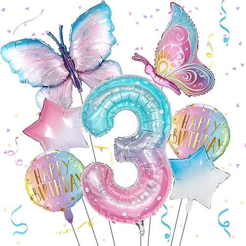 Schmetterling Folienballon 3 Jahre Geburtstag Deko, Bunt Schmetterlinge Geburtstagsdeko 3 Jahre Mädchen, Zahl 3 Luftballon Rosa, 3. Kinder Mädchen Geburtstag Schmetterling Themen Party Schmetterling Folienballon 3 Jahre Geburtstag Deko, Bunt Schmetterlinge Geburtstagsdeko 3 Jahre Mädchen, Zahl 3 Luftballon Rosa, 3. Kinder Mädchen Geburtstag Schmetterling Themen Party von Isndare