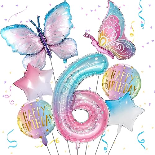 Schmetterling Folienballon 6 Jahre Geburtstag Deko, Bunt Schmetterlinge Geburtstagsdeko 6 Jahre Mädchen, Zahl 6 Luftballon Rosa, 6. Kinder Mädchen Geburtstag Schmetterling Themen Party Schmetterling Folienballon 6 Jahre Geburtstag Deko, Bunt Schmetterlinge Geburtstagsdeko 6 Jahre Mädchen, Zahl 6 Luftballon Rosa, 6. Kinder Mädchen Geburtstag Schmetterling Themen Party von Isndare
