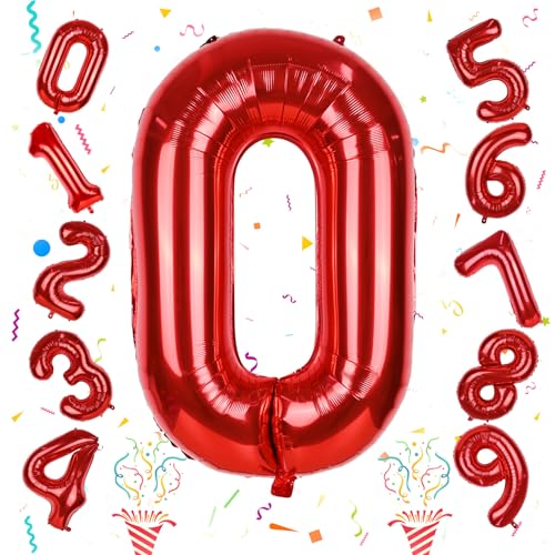 Zahl Luftballon 0 Deko für Mädchen, 40 Zoll Rot Folienballon 0-9 Geburtstagdeko, Große Zahlen Ballon für Jungen Geburtstag Party Babyparty Jahrestag Abschlussfeier Party Dekoration, Fliegt mit Helium Zahl Luftballon 0 Deko für Mädchen, 40 Zoll Rot Folienballon 0-9 Geburtstagdeko, Große Zahlen Ballon für Jungen Geburtstag Party Babyparty Jahrestag Abschlussfeier Party Dekoration, Fliegt mit Helium von Isndare