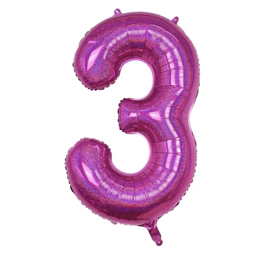 Zahlen Luftballon 3 Laser Hot Pink von Isndare