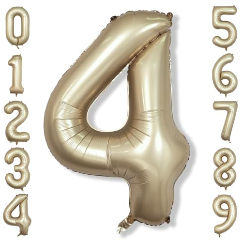 Zahlen Luftballon Gold, Champagner Gold Folienballon Zahl 4, 40 Zoll Metallic Gold Zahlenballon 4 Helium Ballon, Luftballon 4. Geburtstag für 4 Jahre Junge Geburtstagsdeko Frau Jubiläum Party Deko Zahlen Luftballon Gold, Champagner Gold Folienballon Zahl 4, 40 Zoll Metallic Gold Zahlenballon 4 Helium Ballon, Luftballon 4. Geburtstag für 4 Jahre Junge Geburtstagsdeko Frau Jubiläum Party Deko von Isndare