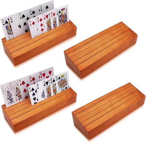 Pokerkartenhalter, Spielhilfen, Kartendeck-Ständer, 4er-Set für Kinder für ältere Menschen, Holzregale, Tablett, Organisation, Spielbrücke, Erwachsene, Reisewerkzeug, Canasta, Uno, Skipbo, 5 Kronen Pokerkartenhalter, Spielhilfen, Kartendeck-Ständer, 4er-Set für Kinder für ältere Menschen, Holzregale, Tablett, Organisation, Spielbrücke, Erwachsene, Reisewerkzeug, Canasta, Uno, Skipbo, 5 Kronen von Iswabard
