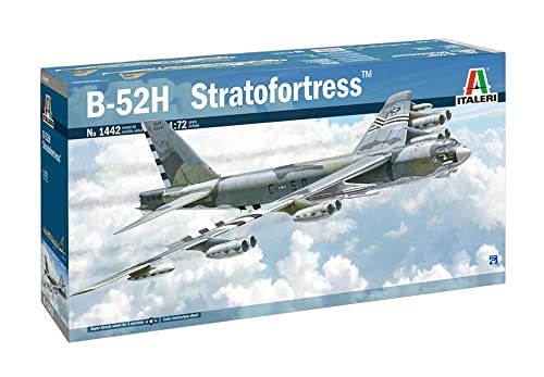 Italeri 1442S 1:72 Boeing B-52H Stratofortress, Modellbau, Bausatz, Standmodellbau, Basteln, Hobby, Kleben, Plastikbausatz, detailgetreu, Mehrfarbig von Italeri