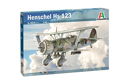 Italeri 2819S - 1:48 Henschel Hs 123, Modellbau, Bausatz, Standmodellbau, Basteln, Hobby, Kleben, Plastikbausatz, detailgetreu von Italeri