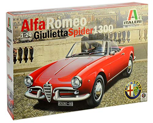 ITALERI 3653S - 1:24 Alfa Romeo Giulietta Spider 1300 , Modellbau, Bausatz, Standmodellbau, Basteln, Hobby, Kleben, Plastikbausatz, detailgetreu von Italeri