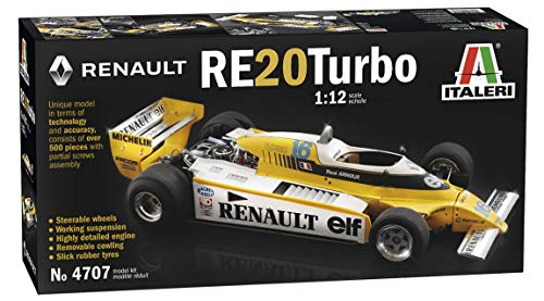 ITALERI 4707S - 1:12 Renault RE 20 Turbo, Modellbau, Bausatz, Standmodellbau, Basteln, Hobby, Kleben, Plastikbausatz von Italeri