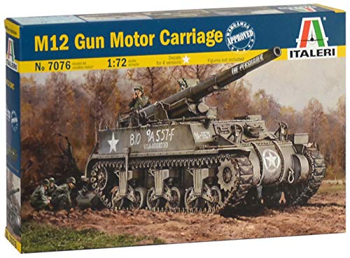 ITALERI 7076S - 1:72 US M12 GMC Howitzer , Modellbau, Bausatz, Standmodellbau, Basteln, Hobby, Kleben, Plastikbausatz, detailgetreu von Italeri